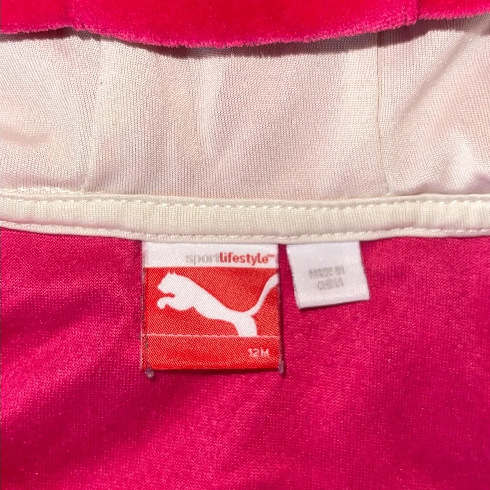 Puma Hot Pink Girls Velour Hooded Jacket and Pants - Picture 8 of 9